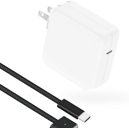 Compact Power Adapter for Mac Book Pro & Air – 6.6 FT Braided USB-C Charger with LED Indicator, Starlight Finish, Fast Charging for 2021-2025 Models, Enhanced Safety Features, Reliable Performance for Home & Travel Use