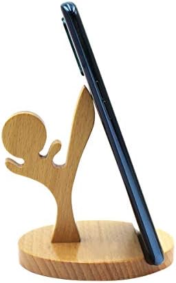 Whimsical Dog-Themed Wooden Phone Stand – Charming Desk Accessory for Mobile Devices, Perfect Gift for Pet Enthusiasts, Stylish and Functional Home Office Decor with Stable Anti-Slip Base for Enhanced Productivity and Optimal Viewing Experience