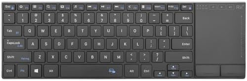 Transform Your Workspace with the Rii Ultra-Slim Wireless Bluetooth Keyboard – Multi-Device Rechargeable Stainless Steel Design with Multi-Touch Touchpad for Seamless PC, Mac, and Laptop Connectivity – Ergonomic, Durable, and Stylish for Effortless Typing and Navigation