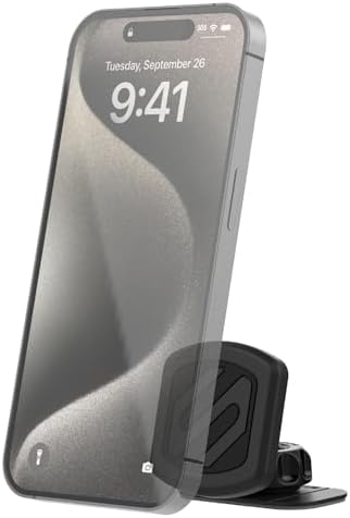 Scosche MXDM Ultra-Strong Magnetic Car Phone Holder – Secure Dashboard Mount for i Phone, Samsung & All Smartphones – Effortless Hands-Free Navigation & Enhanced Driving Safety with Durable Metal Plate