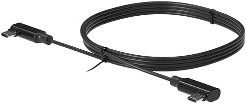 CTA Digital 10 ft Right Angle USB-C Cable – Durable Dual Connector Charging & Data Transfer Cable for Enhanced Compatibility & Speed – Perfect for Smartphones, Tablets, Laptops – Black