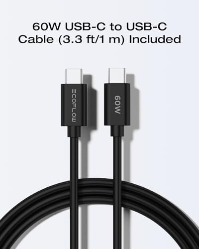 EF ECOFLOW 20 W Ga N USB-C Fast Charger – Ultra-Compact Power Block for i Phone 15/14/13, Galaxy, i Pad – Rapid Charging with Safety Features & Durable Cable – Perfect for On-the-Go Use and Everyday Efficiency