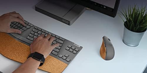 Lenovo Go Multi-Device Wireless Mouse – Versatile Dual Connectivity Bluetooth Optical Mouse with USB-C Rechargeable Battery, Adjustable DPI, Qi Charging, and Ambidextrous Design in Sleek Grey – Perfect for Multitaskers and Professionals