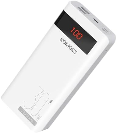 ROMOSS 30000 m Ah High-Capacity Power Bank with 22.5 W Fast Charging – Versatile Portable Charger for Multi-Device Compatibility including i Phone, i Pad Pro, Samsung – Triple Output & Input Design for Effortless Power Management on the Go
