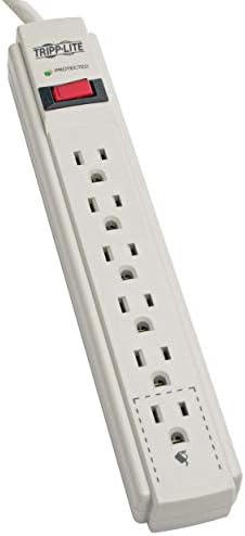 Tripp Lite 6-Outlet Surge Protector Power Strip with 6 ft Cord – 900 Joules of Protection for Home Office & Entertainment Systems, Versatile Connectivity, and Enhanced Safety Features