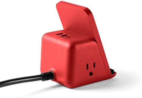 HALO Wireless Charging Station – Multifunctional Power Hub with 3 USB Ports & 2 AC Outlets for Fast, Efficient Charging of Up to 5 Devices Simultaneously – Sleek Charcoal Finish for Stylish Desktop Organization – Qi-Enabled Compatibility for All Your Gadgets