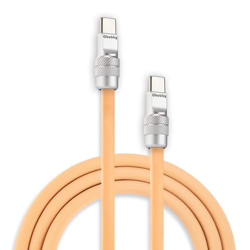 Chubbycable Chubby 2.0 Premium Fast Charging Cable – 240 W Power Delivery, 4.9 ft Type-C to Type-C Silicone Cord, Tangle-Free Design in Eye-Catching Red for Optimal Data Transfer and Enhanced Durability