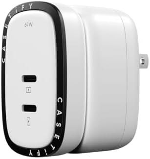 CASETi FY Powerthru 33 W Fast Charger – Compact Dual Port Wall Adapter in Stylish Pink/Blue for Lightning-Fast Device Charging with Advanced Safety Features and Universal Device Compatibility