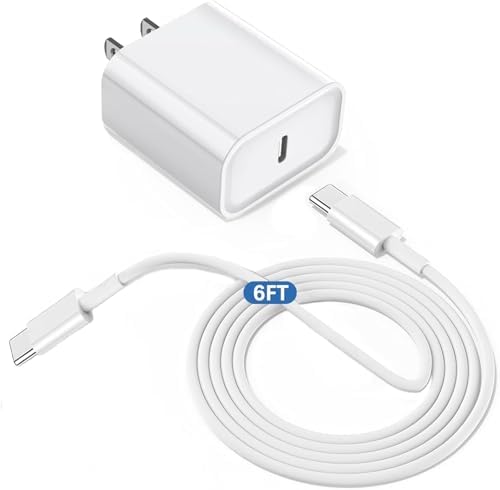 Ultra-Fast 20 W USB-C i Pad Pro Charging Bundle – 6 FT Type-C Cable & Compact Wall Adapter for i Pad Pro 11/12.9/10/A16/Mini 7/6/Air 13 – Enhanced Safety Features & Portable Design for Busy Lifestyles