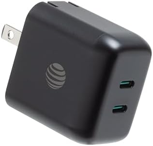 AT&T 40 W USB-C Fast Charging Wall Adapter – Ultimate Travel Companion with Foldable Prongs for i Phone, i Pad, Samsung Galaxy, Google Pixel & More – Universal Compatibility for Rapid Power Delivery Anytime, Anywhere