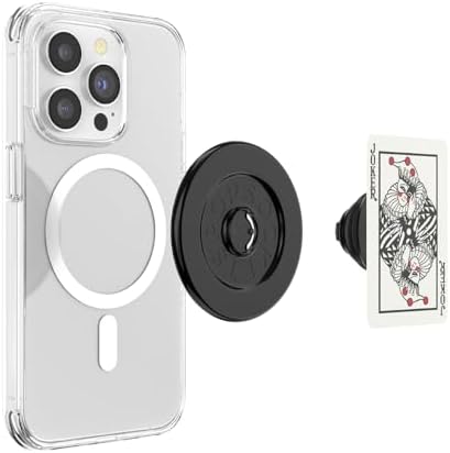 Elevate Your Smartphone Experience with the Mag Safe Compatible Pop Sockets Grip – Stylish Enamel Silver Heart Design, Magnetic Phone Stand & Secure Grip for i Phone, Ideal for Hands-Free Viewing & Effortless Wireless Charging, Customizable Swappable Top for Personal Flair