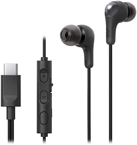 JVC Gumy Connect USB-C Wired Earbuds – Delay-Free Audio for Gaming & Videos, Built-in DAC for Enhanced Sound Quality, 9.2 mm Neodymium Drivers for Rich Bass, Comfortable Fit for Long Listening Sessions – HAFR9 UCB (Black) – Elevate Your Audio Experience with Superior Clarity and Compatibility