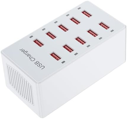 Multi-Device USB Charging Hub with 10 High-Speed Ports – Smart Plug Power Strip for i Phone 15/14/13, i Pads, Galaxy Watches & Android Phones – Ultimate Fast Charging Solution for Home & Office Efficiency