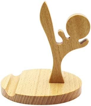 Whimsical Dog-Themed Wooden Phone Stand – Charming Desk Accessory for Mobile Devices, Perfect Gift for Pet Enthusiasts, Stylish and Functional Home Office Decor with Stable Anti-Slip Base for Enhanced Productivity and Optimal Viewing Experience