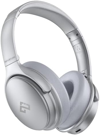 Unleash Your Audio Potential with INFURTURE Wireless Over-Ear Headphones – Advanced Active Noise Cancelling, Deep Bass Bluetooth Sound, 90-Hour Battery Life, Ultra-Low Latency for Gaming, and Luxurious Memory Foam for Ultimate Comfort and Extended Listening Sessions