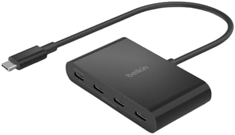 Elevate Your Connectivity with the Belkin 4-Port USB-C Hub – 100 W Power Delivery & Lightning-Fast 10 Gbps Data Transfer for Mac Book Pro/Air, i Pad Pro, i Phone 15, Chromebook, Surface & PC – The Ultimate Multiport Adapter for Seamless Multitasking and Enhanced Productivity