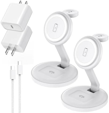 Ultimate 3-in-1 Foldable Magnetic Wireless Charging Station for i Phone, Apple Watch & Air Pods – 15 W Fast Charge Compatible with i Phone 16/15/14/13/12, Apple Watch Ultra/SE, Air Pods Pro – Compact, Portable Design with Safety Features for Home & Travel