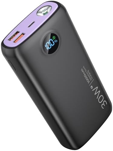 High-Capacity 30,000 m Ah Portable Power Bank with Fast Charging Technology – Multi-Device USB-C Charger for i Phone, Samsung Galaxy, LG & More – Built-in LED Display and Flashlight for Ultimate Convenience – Sleek Black Design for On-the-Go Power Solutions
