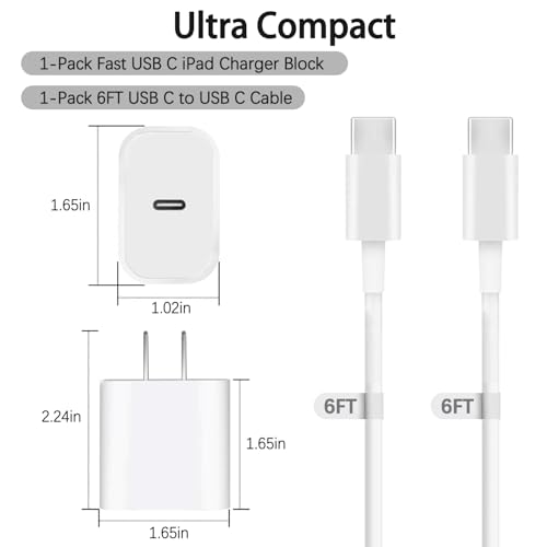 Ultra-Fast 20 W i Pad Power Adapter & 10 FT USB-C Cable Combo – Essential Charger for i Pad Pro, Air, Mini & 10 – Maximize Productivity with Lightning Speed Charging and Extended Flexibility for Apple Devices Experience groundbreaking charging efficiency with our Ultra-Fast 20 W Power Adapter paired with a 10 FT USB-C cable, meticulously designed for seamless compatibility with i Pad Pro (11, 12.9), i Pad Air (5 th/4 th), i Pad Mini 7, and i Pad 10. This compact wall charger delivers rapid power replenishment, ensuring your devices are ready to go in record time. The generous 10 FT cable grants you the freedom to use your i Pad comfortably while charging, whether at home, in the office, or on the move. Crafted from premium materials, this charger is built for long-term durability, making it the ultimate accessory for i Pad users seeking both reliability and performance. Elevate your charging experience today with this indispensable solution that fuses innovative technology with user-centric design.
