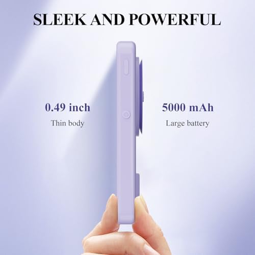 Suction-Enabled 5000 m Ah Wireless Power Bank – Ultra-Fast 22.5 W Portable Charger with USB-C for i Phone 16/15/14/13/12 & Android Devices – Sleek Blue Design for Effortless Charging on the Go