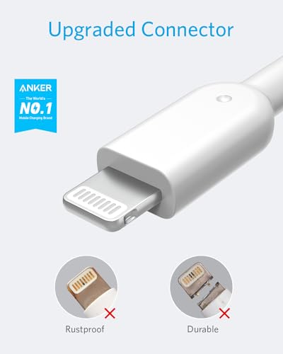 Powerline II Lightning Cable by Anker – MFi Certified 3 FT USB Charging & Sync Cord for i Phone 11, SE, Xs, XR, and More – Durable, High-Speed Data Transfer, Tangle-Free Design for Everyday Convenience and Travel