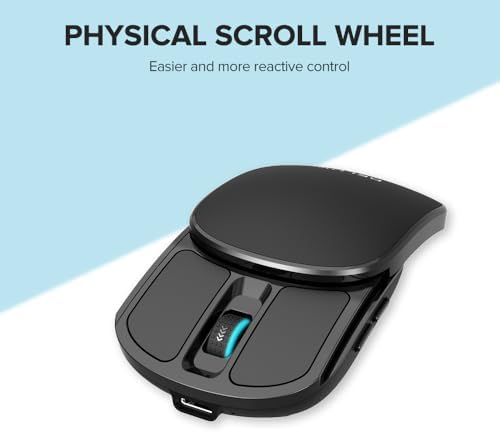 De LUX 2-in-1 Wireless Bluetooth Travel Mouse – Ultra-Quiet Clicks, Dual Connectivity (2.4 GHz & BT5.2), Up to 4000 DPI Sensitivity, Slim & Foldable Design, Rechargeable Battery for Seamless Use on Windows, mac OS, and Android Devices – Perfect for Professionals on the Go