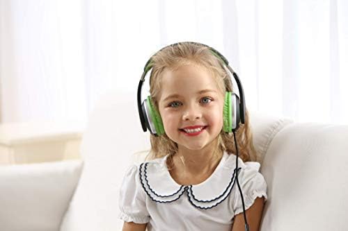 Rockpapa HS20 Kids Wired Headphones – Super Lightweight & Foldable Design with Integrated Microphone, Perfect for School, Travel & Entertainment – Compatible with Tablets & Smartphones, Stylish Black & Orange for Ages 3-15, Ideal for Learning, Play, and Hands-Free Communication