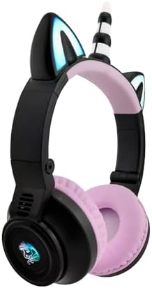 Enchanting Unicorn Wireless Headphones for Kids – Stylish Pink Foldable Design with Light-Up Features, Perfect for Tablets and Toddlers – Superior Sound Quality and Comfort for Magical Listening Adventures – Durable, Adjustable, Tangle-Free Fun for Every Little Girl