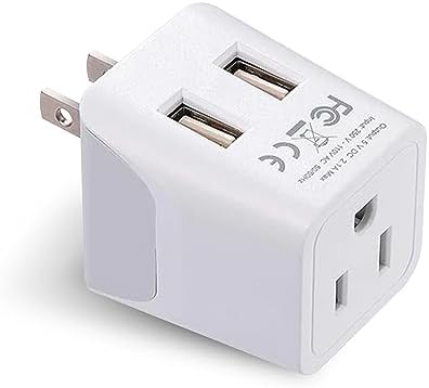 Compact Dual USB Travel Adapter for Effortless Charging in Australia, New Zealand, and China – Essential Type I Plug for Phones, Tablets, and Cameras – Quick Charge Capability with Universal Compatibility for Hassle-Free Global Adventures