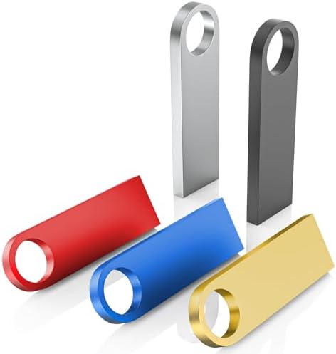 Wooolken 5 Pack Sleek Metal 64 GB USB Flash Drives – Durable USB 2.0 Memory Sticks with Keychain for Effortless Data Storage and Transfer on PC & Laptop – Perfect for Professionals and Students