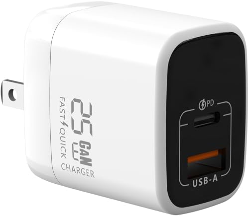 67 W Ga N Dual USB-C & USB-A Charger – Ultra-Compact Power Adapter for Fast Multi-Device Charging – Ideal Travel Companion for Laptops, Smartphones, and Tablets – Sleek White Design for Maximum Compatibility and Efficiency
