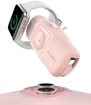 Travel Essentials Dual Mini Power Bank Set – 4500 m Ah Portable Charger for i Phone 14 & Apple Watch – Compact Fast Charging Solution in Sleek Black & White – Ideal Travel Accessory for On-the-Go Tech Users