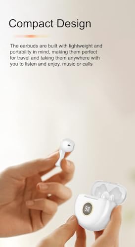 Advanced Bluetooth 5.1 Waterproof Earbuds with Built-in Microphone – IPX7 Rated In-Ear Headphones for Active Lifestyles, Enhanced Sound Quality, and Seamless Connectivity – USB-C Charging Case with LCD Display – Ideal for Android & i OS Users (Blue) – Experience Unmatched Comfort and Durability