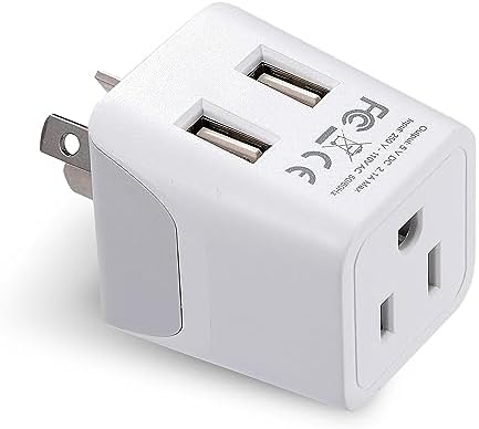 Compact Dual USB Travel Adapter for Effortless Charging in Australia, New Zealand, and China – Essential Type I Plug for Phones, Tablets, and Cameras – Quick Charge Capability with Universal Compatibility for Hassle-Free Global Adventures
