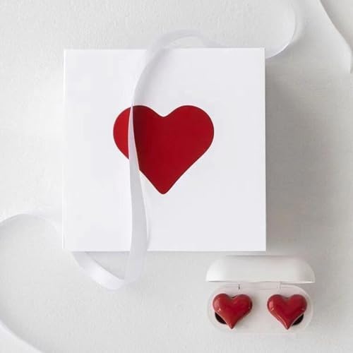 GOWENIC Heart-Shaped Bluetooth Earbuds: Stylish Wireless Headphones with Advanced Noise Cancellation for Superior Stereo Sound – Compact Charging Case for Ultimate Portability and Enhanced Device Compatibility