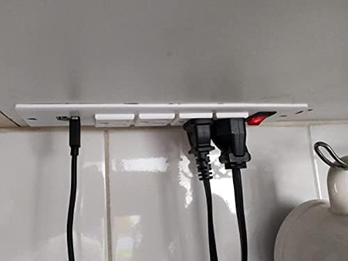 Sleek Recessed Power Strip with Dual USB Ports – Flush Mount Desktop Outlet for Effortless Power Access in Kitchen, Office, or Conference Room – Ultimate Surge Protection and Fast Charging Solution for Modern Spaces