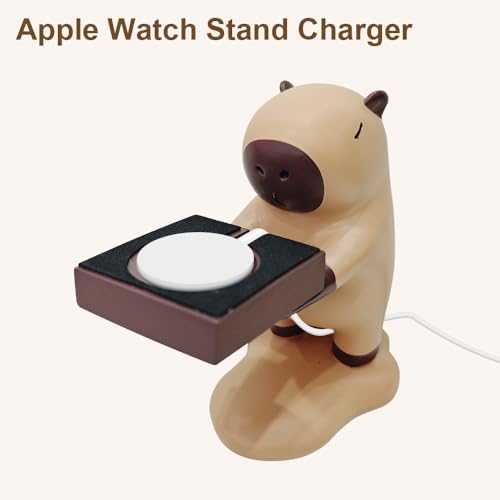 Charming Capybara Apple Watch Charging Dock – Stylish Nightstand Station Compatible with All Models Including Ultra2/10/9/8/SE2/6/5/4/3/2/1 – Enhance Charging Speed and Time Access with a Unique Decor Element