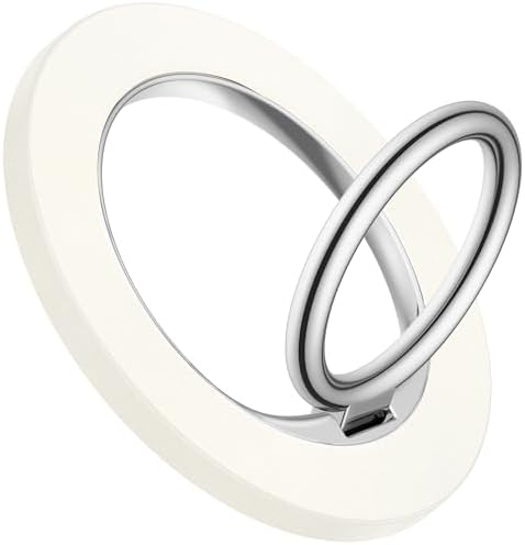 Discover the GVIEWIN Magnetic Phone Ring Holder: A Cutting-Edge 360° Rotatable Kickstand for Mag Safe Devices – Perfectly Tailored for i Phone 16 Pro Max/Plus, 15, 14, and 13 (Elegant White Finish) – Unmatched Stability and Hands-Free Viewing Experience Upgrade your smartphone usage with this premium accessory that not only enhances grip but also transforms your device into a versatile stand for effortless video calls and streaming. Featuring a robust magnetic attachment for secure hold, this stylish phone ring holder is engineered for seamless integration with Mag Safe technology. Experience the freedom of adjustable angles, allowing for convenient portrait or landscape modes, perfect for navigation or entertainment on-the-go. Its sleek white design not only ensures durability but adds a sophisticated touch to your device. Elevate your everyday smartphone experience with the GVIEWIN Magnetic Phone Ring Holder – where functionality meets elegance.