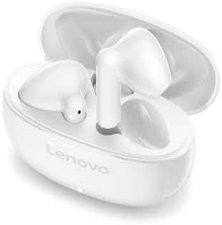 Lenovo E310 True Wireless Earbuds – Cutting-Edge Bluetooth 5.3 with Advanced Environmental Noise Cancellation for Crystal Clear Audio – 20-Hour Battery Life for All-Day Use & Comfortable Ergonomic Design – Ideal for Music Enthusiasts and Professionals in Stylish White Finish