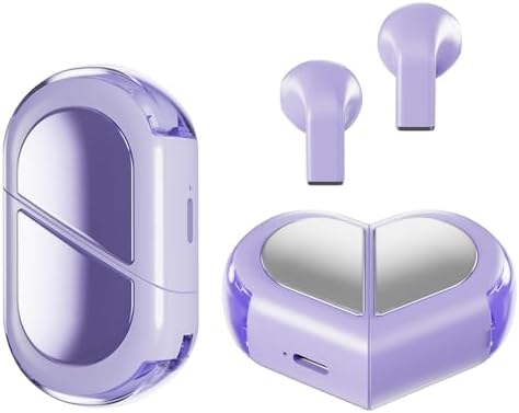 Stylish Rose Gold Heart Wireless Earbuds for Girls – Mini Bluetooth Earbuds Designed for Small Ears, Perfect for Kids & Women – Lightweight, Comfortable Fit with Superior Sound Quality for i Phone & Android, Ideal for Travel & Everyday Use