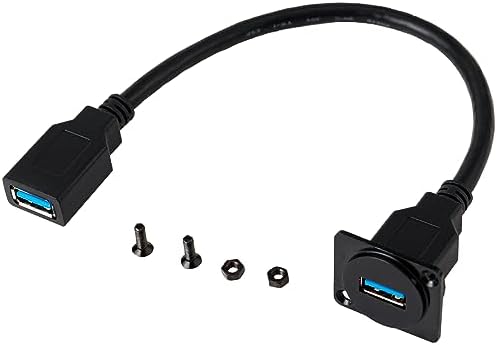 PENGLIN USB 3.0 Waterproof Socket Coupler – 2 PCS D-Type Panel Mount Female-to-Female Connector for High-Speed Data Extension, Solderless Installation, Ideal for Outdoor Use and Industrial Applications, Durable and Reliable Signal Adapter