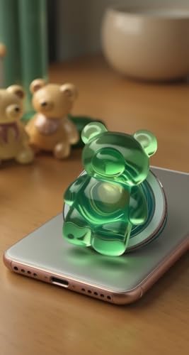 Whimsical 3 D Gummy Bear Phone Grip Stand – Portable Magnetic Finger Holder for Enhanced Stability and Comfort – Cute Collapsible Anti-Slip Design for Cellphones & Tablets – Vibrant Pink Color for Fun, Functional Style – Effortless Attachment & Removal for On-the-Go Convenience