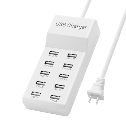 Ultimate 10-Port USB Charging Station – 50 W Multi-Device Power Hub for i Phone, Galaxy, i Pad & More – Rapid Charge & Advanced Safety Features for Home or Office Use – Compact Multiport Charger for Maximum Efficiency and Organization