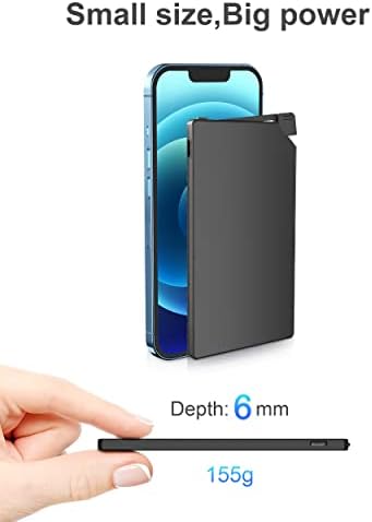 TNTOR Ultra-Thin 5000 m Ah Portable Charger with Built-in Lightning Cable – Lightweight Power Bank for i Phone 14/13/12/11/X/8 – Essential Travel Companion for Fast Charging and Enhanced Device Compatibility