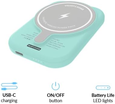 Stylish Hot Pink Leopard VELVET CAVIAR Magnetic Power Bank – Mag Safe Compatible Slim Charger for i Phone 12, 13, 14, 15 – Fast 5000 m Ah Portable Battery Pack with USB-C for Effortless Charging on the Go
