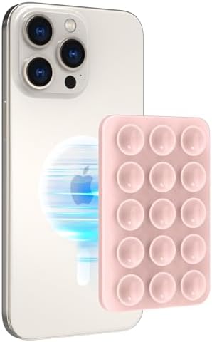 AHASTYLE Silicone Suction Phone Case Stand for iPhone 16/15/14/13/12 Series, Magnetic Suction Cup Phone Mount for iPhone MagSafe Phone Case, Mirror Shower Phone Holder, for TikTok Videos and Selfies – Enhanced Compatibility and Speed