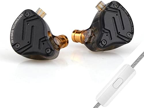 Transform Your Sound Journey with Linsoul KZ ZS10 PRO X – High-End Hybrid In-Ear Monitors Featuring 1 Dynamic and 4 Balanced Armature Drivers for Exceptional Audio Fidelity, Sleek Alloy Faceplate for Ultimate Durability, Detachable Silver-Plated Cable for Enhanced Compatibility, and Integrated Microphone for Seamless Communication – Ideal Choice for Audiophiles, Musicians, and DJs Seeking Superior Sound Quality and Comfort