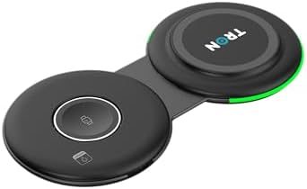Tron Travel-Ready 2 in 1 Wireless Charger – Compact Foldable Charging Station for Phone & i Watch with 18 W QC Type-C Technology – Enhanced Compatibility & Rapid Power Delivery for Tech-Savvy Professionals
