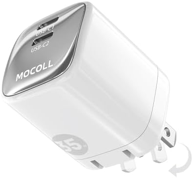 MOCOLL 35 W USB-C Dual Port Fast Charging Adapter – Compact Ga N Charger with Foldable Plug for i Phone 15 Pro Max & Galaxy S24 Ultra – Ultimate Travel Power Solution for Efficient On-the-Go Charging MOCOLL 35 W USB-C Dual Port Fast Charging Adapter – Compact Ga N Charger with Foldable Plug for i Phone 15 Pro Max & Galaxy S24 Ultra – Ultimate Travel Power Solution for Efficient On-the-Go Charging