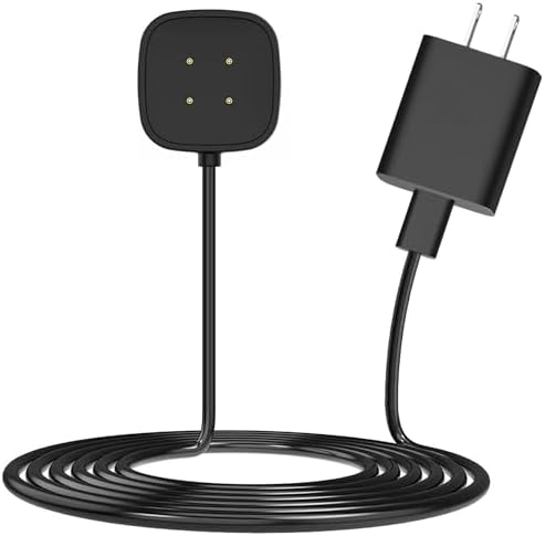 Premium Replacement Charger for Fitbit Sense 2, Versa 3 & 4 – High-Speed USB Magnetic Charging Cable with Wall Plug for Enhanced Device Compatibility and Performance – Stay Active & Connected Effortlessly